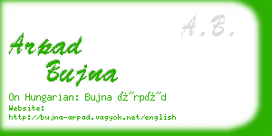 arpad bujna business card